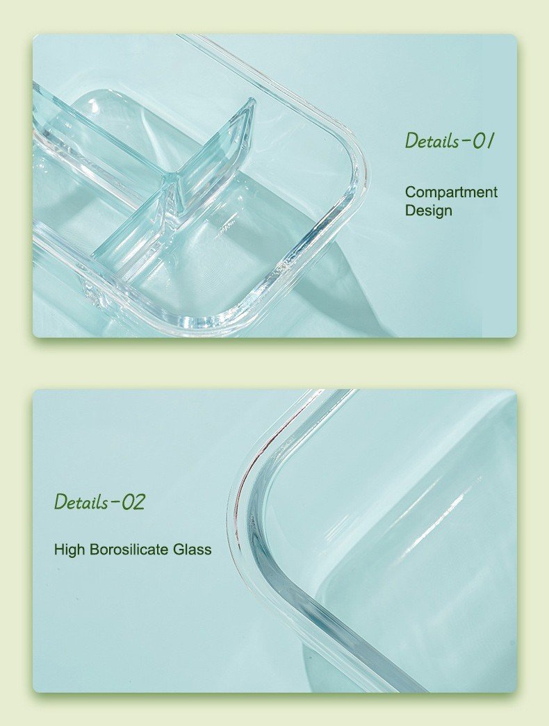 Custom Logo Glass Bento Box Set Details